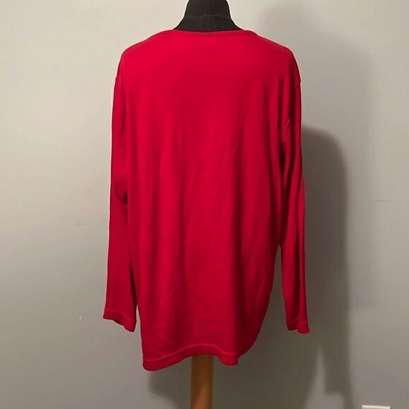 Boobie Brooks Women's Red Christmas Holiday Patches Top Long Sleeve 14W/16W - Picture 5 of 7